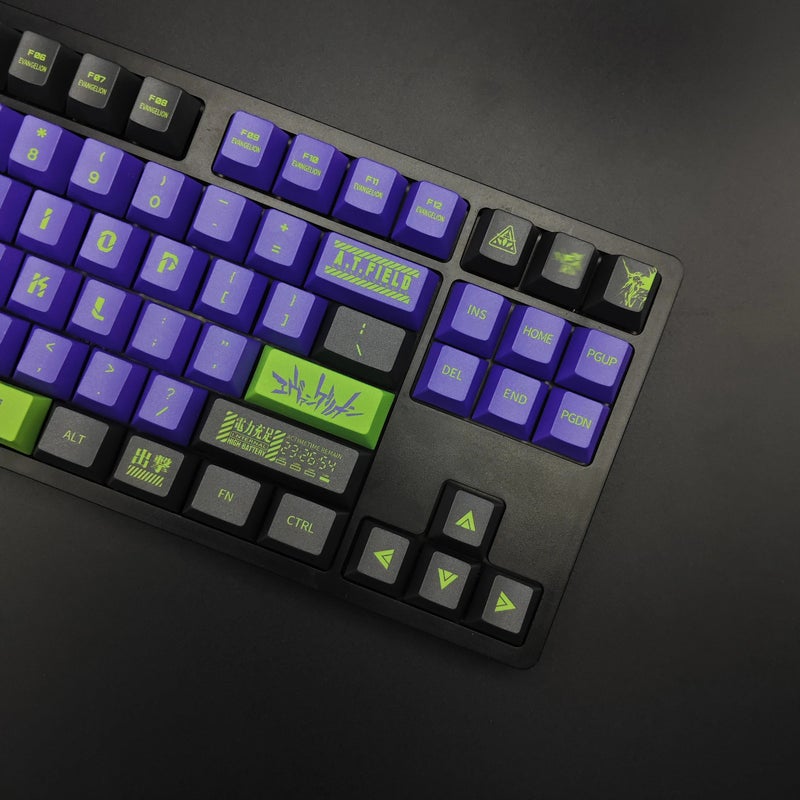 Bluejw أغطية مفاتيح EVA Unit-01 - بروفايل شيري PBT صب صبغ ملحقات لوحة المفاتيح للألعاب - أسلوب تكنولوجيا رائع - Image 3